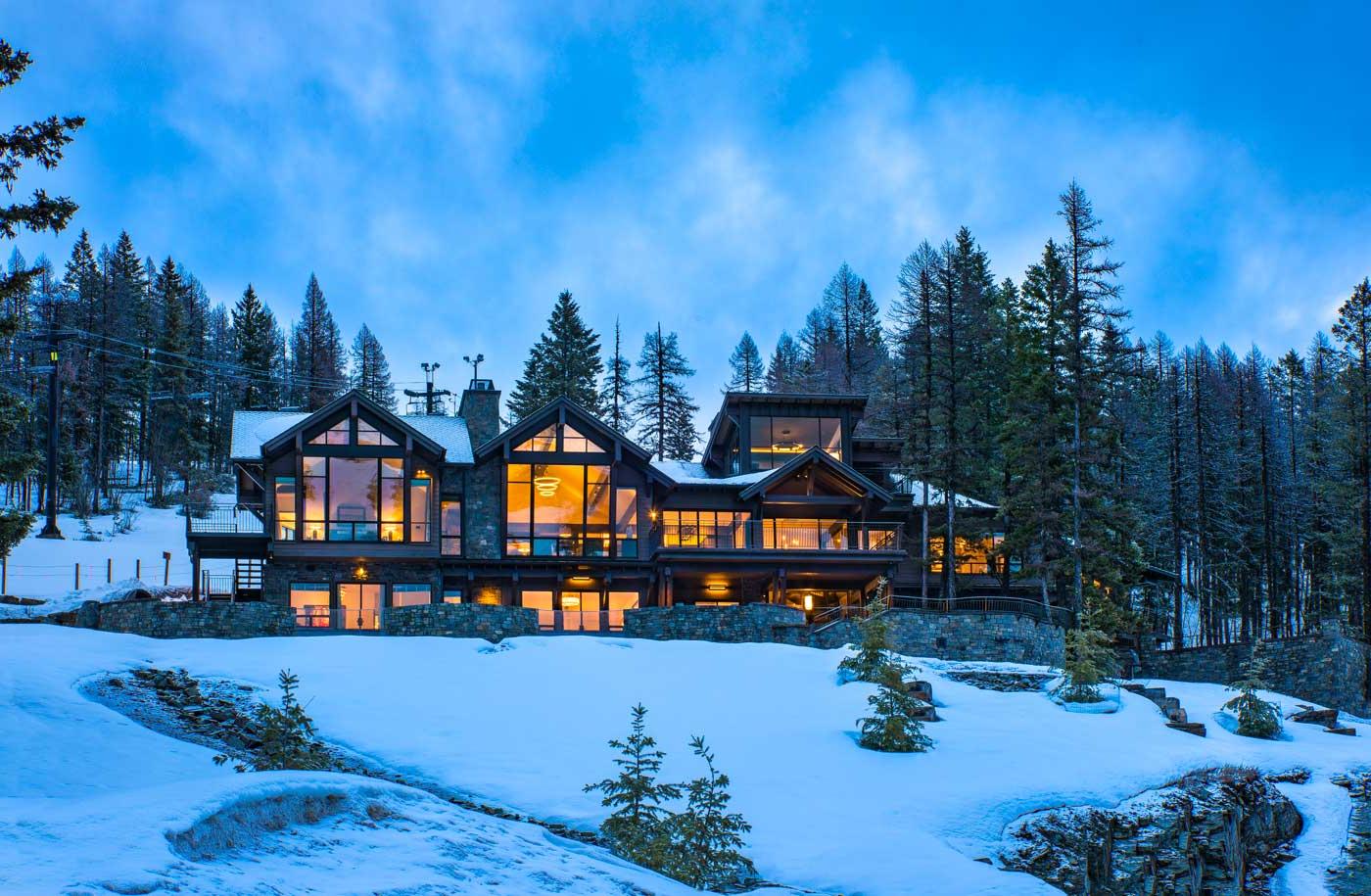 view of house in the snow