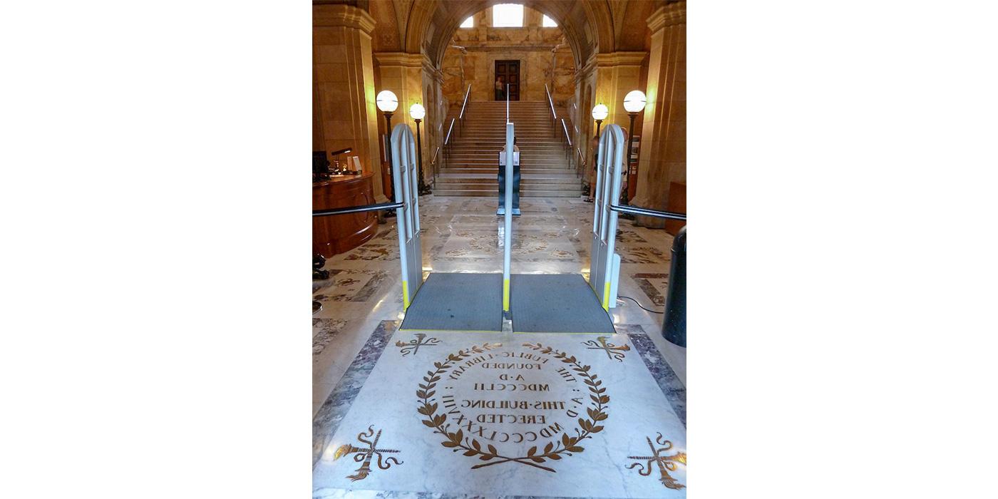 Marble restoration on the Boston Public Library by Boston Stone Restoration